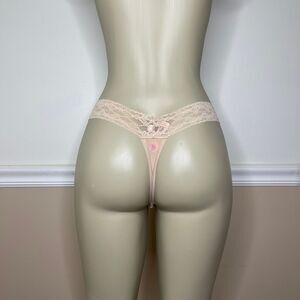 Victoria's Secret Lace Waist Cotton Low Rise Thong Panty